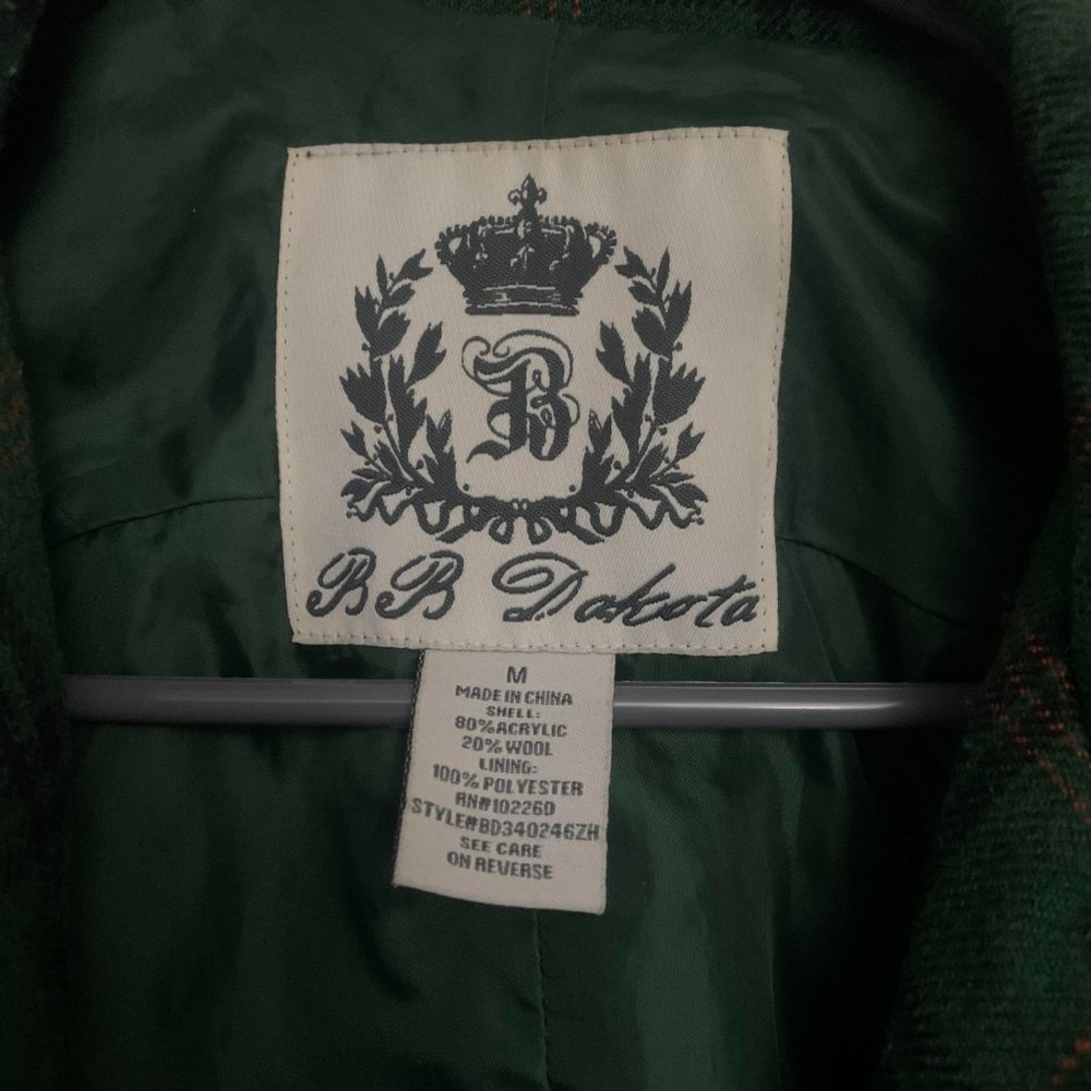 BB DAKOTA Green Plaid Hilda Belted Coat - Picture 6 of 6